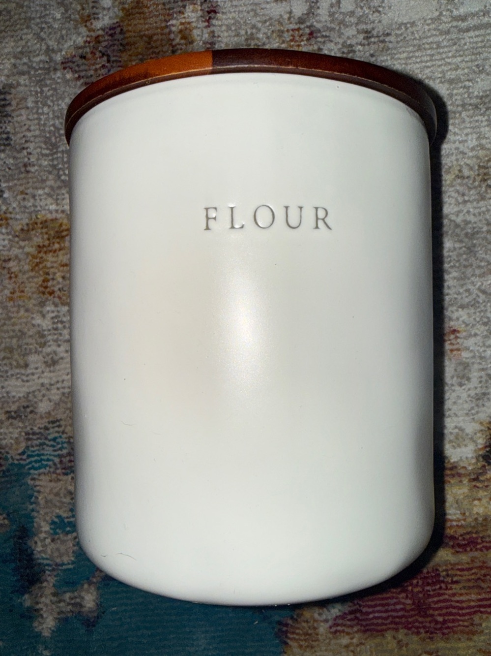 Hearth & Hand Stoneware Flour Canister with Wooden Lid